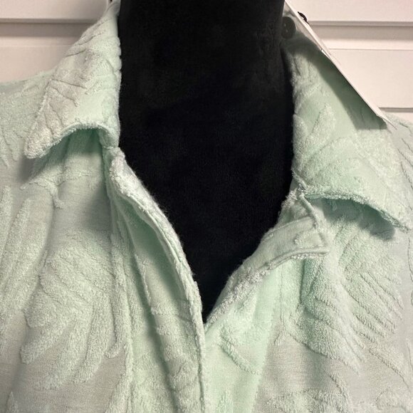 7 For all Mankind Women's Terry Cloth Top Mint Green Medium  Beach Pool Wear - Picture 4 of 11